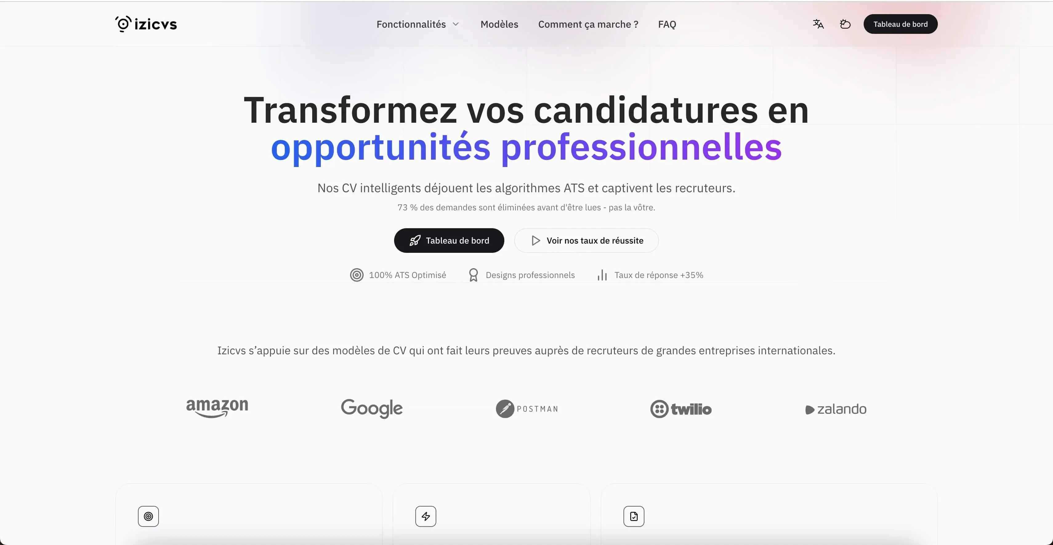 Izicvs — SaaS · Créateur de CV